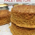 Two stacked palet Breton and the other two with a pastry ring on background: Pin with text.