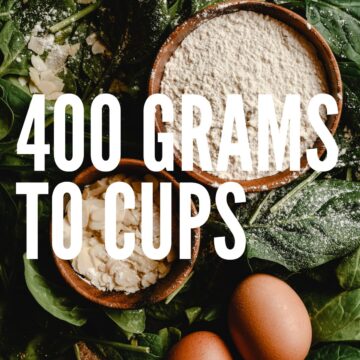 Almond flour, almonds, and eggs with greens