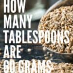 A tablespoon with seeds: Pin with text.