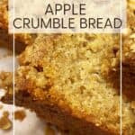 Sliced apple crisp bread on parchment paper: Pin with text.