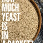 A bowl with dry yeast: Pin with text.