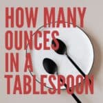 Two tablespoons on a white plate: pin with text.