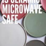 Ceramic crockery in different colors: Pin with text.