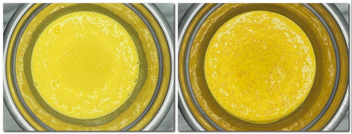 Photo 3: Citrus-scented mixture in a mixing bowl Photo 4: Cake batter in a bowl 