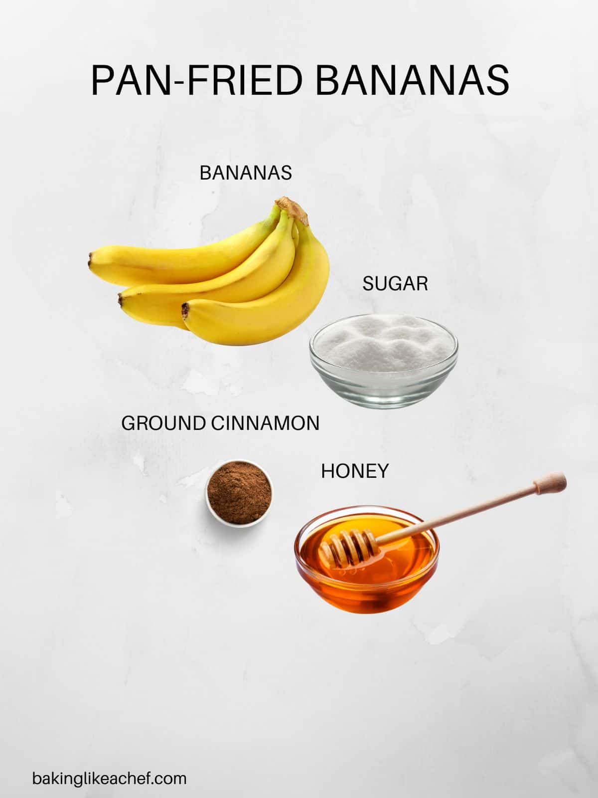 Pan-fried bananas ingredients in pictures