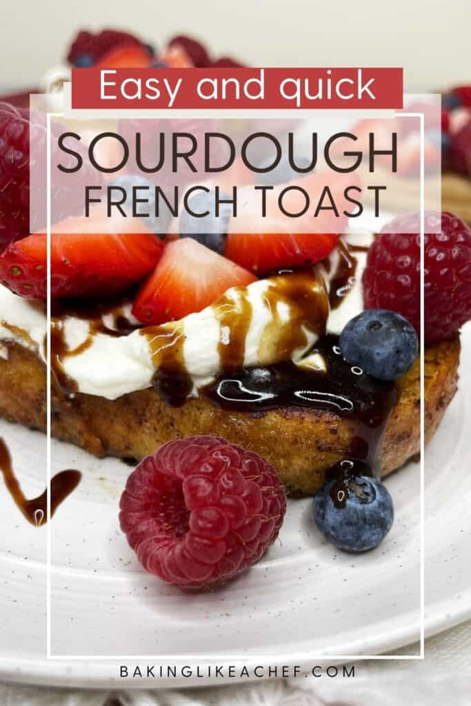 French toasts with sourdough bread: Pin with text