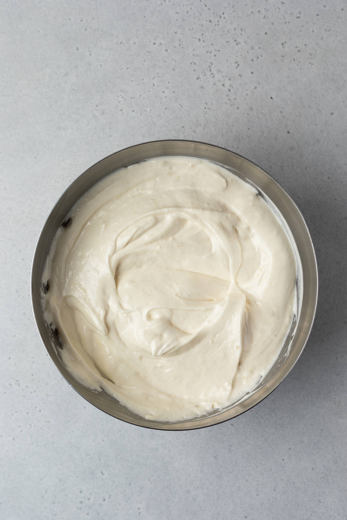 Cake batter in a bowl.