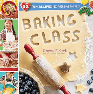 Children baking cookbook cover with title.