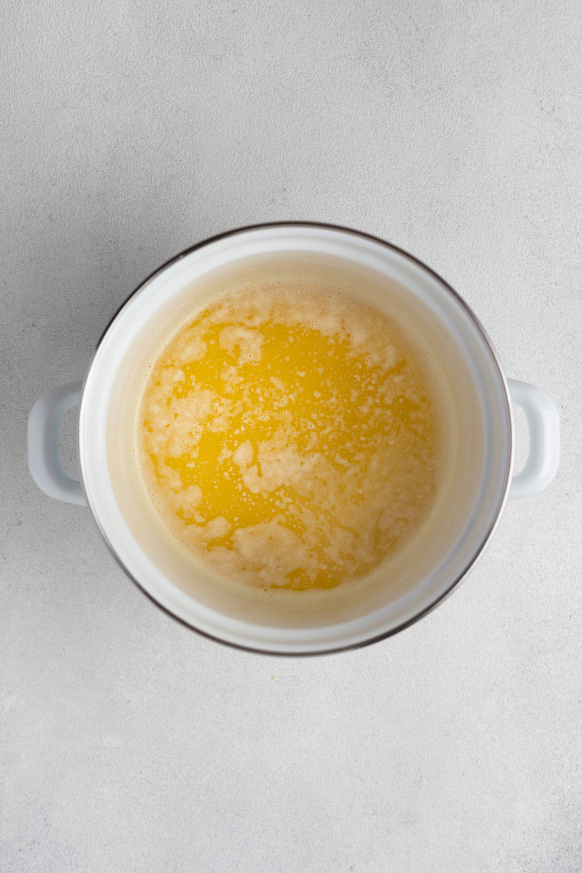 Opaque melted butter in a pot 