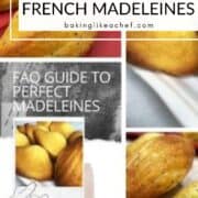 French madeleines photo collage: Pin with text.