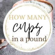 Cup with all-purpose flour and spoons: Pin with text.