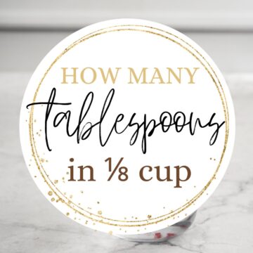 One-eighth cup of water with text overlay.